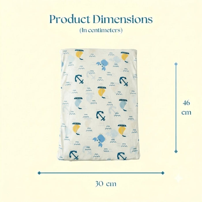Happy Matty Nautical Print Full-Size Wedge Pillow Size Guide – 30 cm Width × 46 cm Height