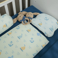 Product Dimensions of Happy Matty Nautical Print Full Size Wedge Pillow