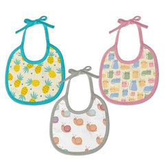 Pineapple, Snail & Cat Print Baby Bibs Medium (Pack of 3)