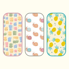 Pineapple, Snail & Cat Print Baby Burp Sheet Medium (Pack of 3)