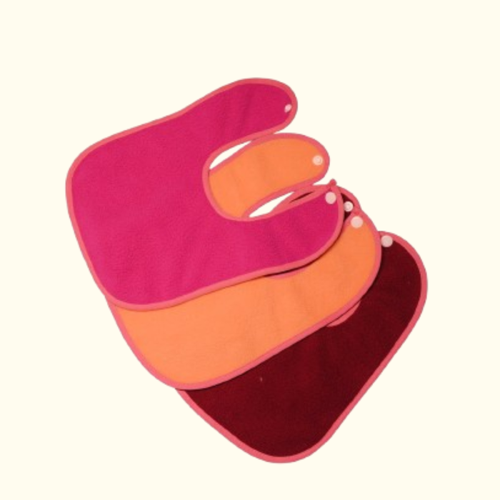 Pink + Firoza + Salmon Rose - Absorbent Bibs (Pack of 3) | Medium
