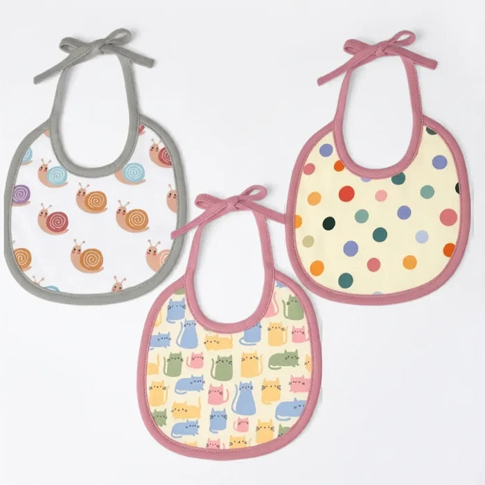 Happy Matty Premium Baby Bibs Pack of 3 – Soft, Waterproof and Absorbent
