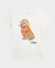 Polo Ralph Lauren Little Girls Dog-Print Jersey T-Shirt