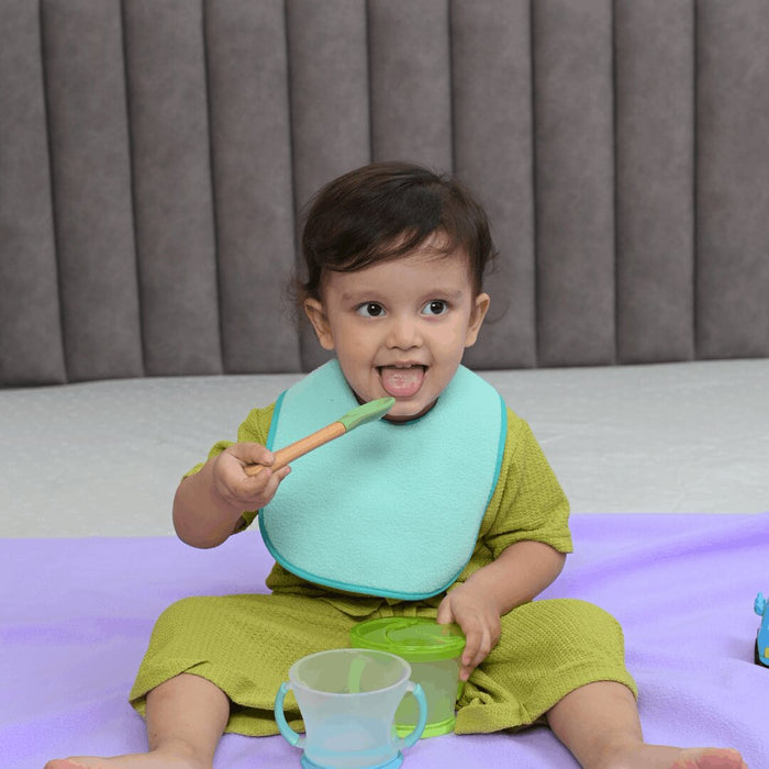 Sea Blue + Salmon Rose + Golden - Absorbent Bibs Large (Pack of 3)