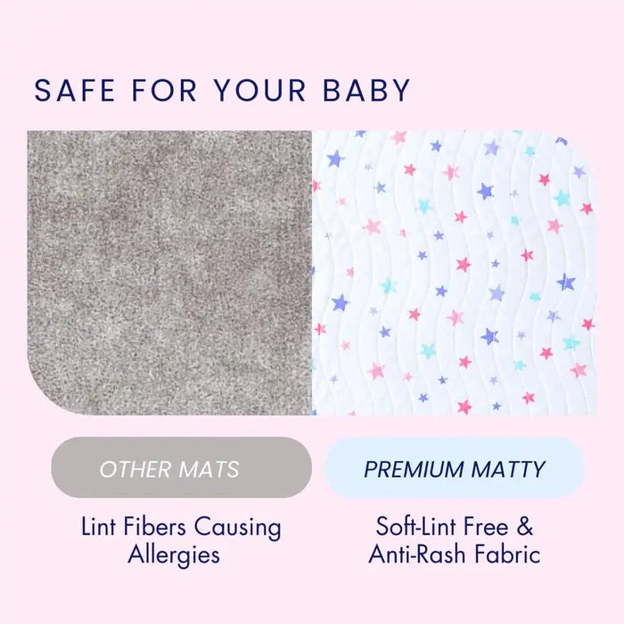 Lint Free Star Print Premium Matty – Soft & Skin Friendly Baby Mat