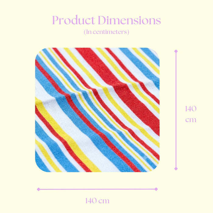 140 × 140 cm Baby Striped Print Picnic Mat Size Guide