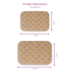 Size chart — Medium 50x70 cm and Large 70x100 cm baby dry sheet
