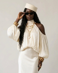 The Hannah Eloquent High-Neck Blouse