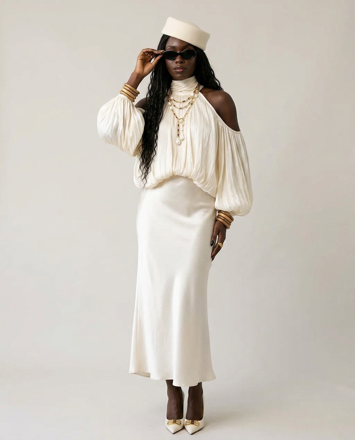 The Hannah Eloquent High-Neck Blouse