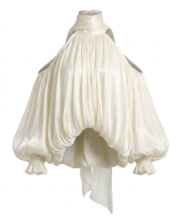 The Hannah Eloquent High-Neck Blouse