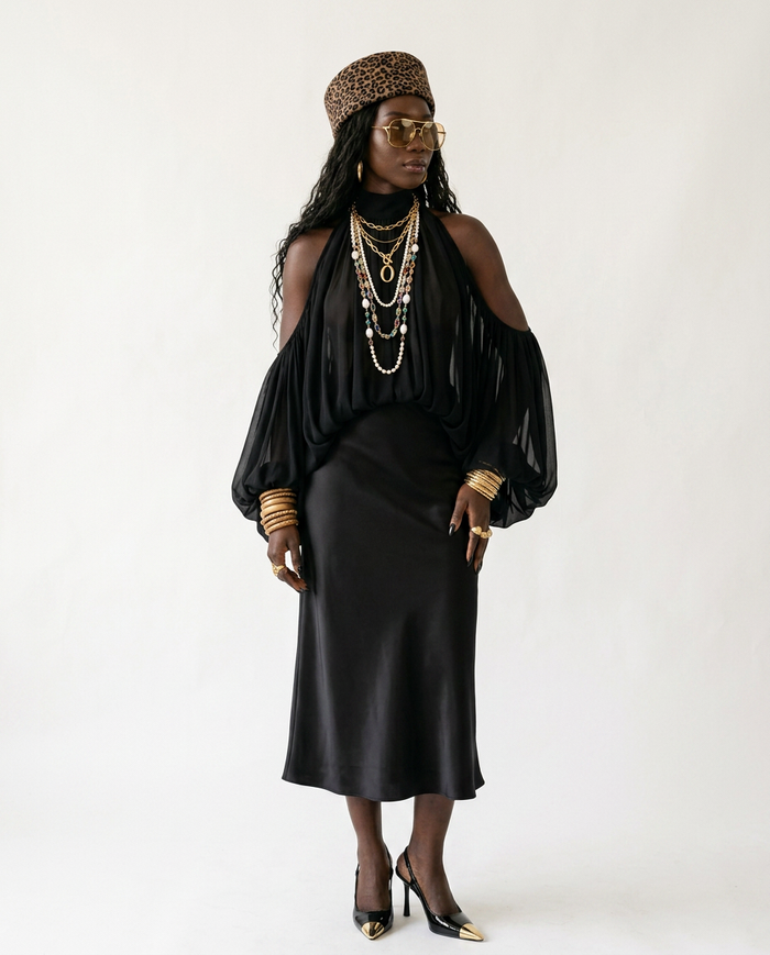 The Hannah Eloquent High-Neck Blouse