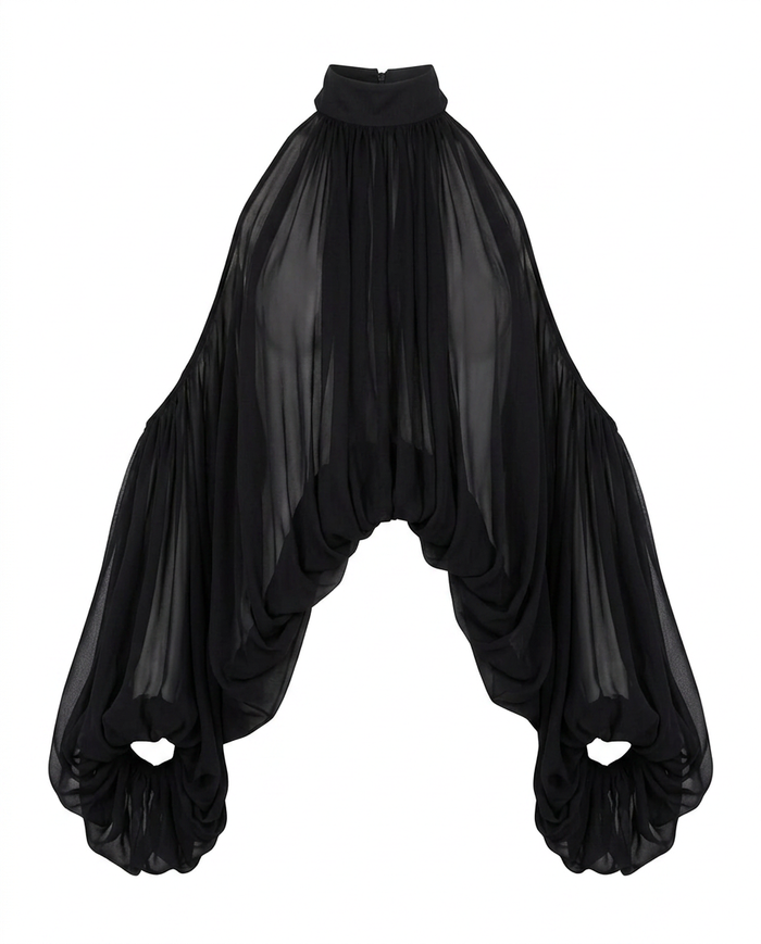 The Hannah Eloquent High-Neck Blouse