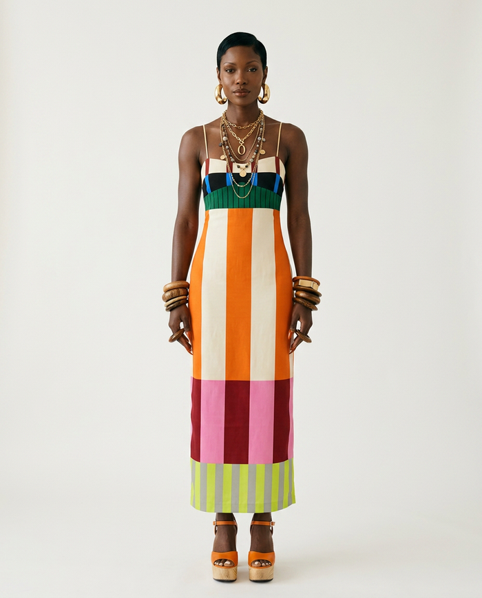 The Lydia Color-Block Column Dress