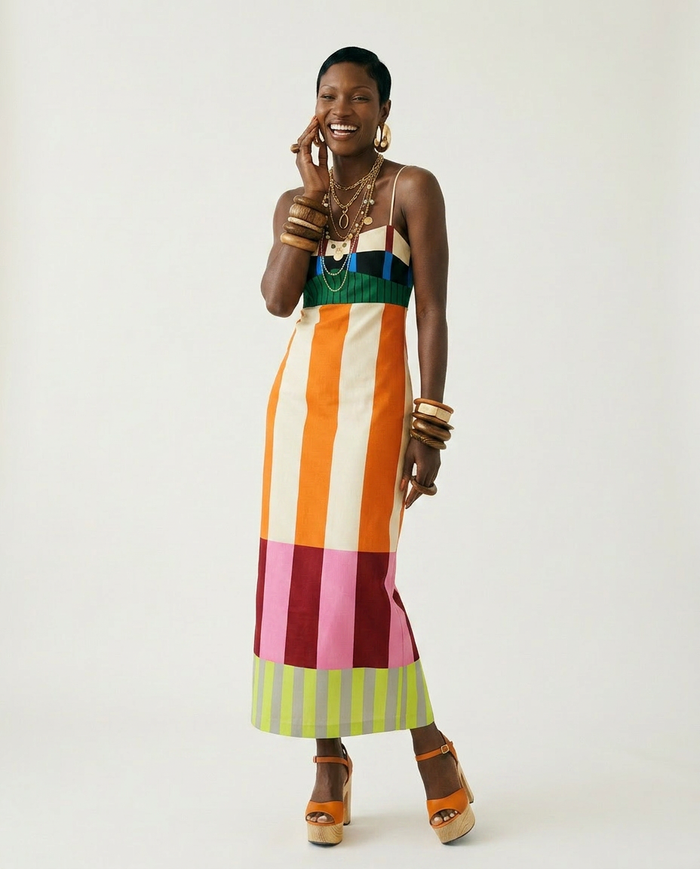The Lydia Color-Block Column Dress