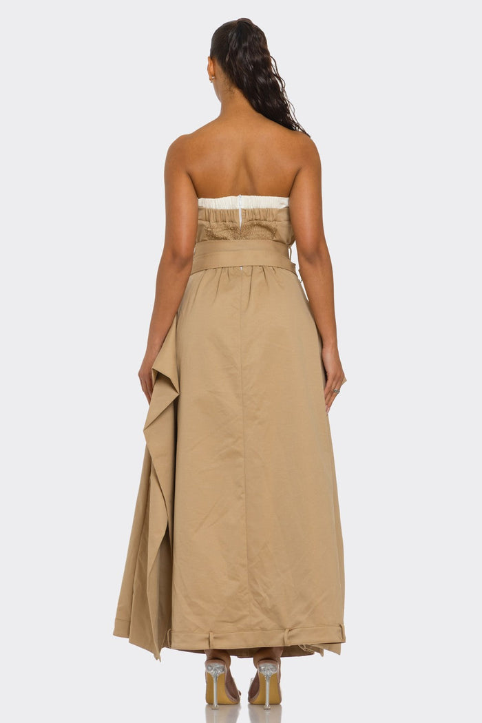 The Mount Carmel Double-Belted Belted Trench Maxi Dress