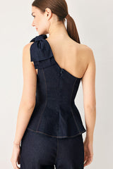The Prophetess - Bow One-Shoulder Peplum (Top Only)