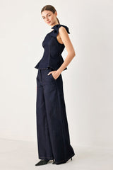The Prophetess - Bow One-Shoulder Peplum (Top Only)