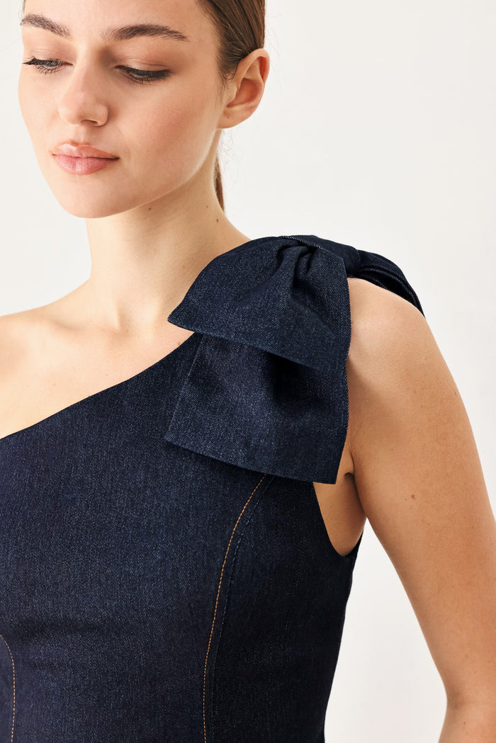 The Prophetess - Bow One-Shoulder Peplum (Top Only)