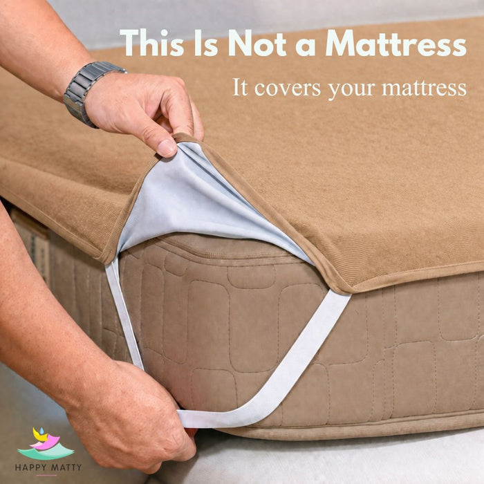 Happy Matty Camel Elastic Waterproof Terry Cotton Mattress Protector