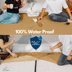 100% Waterproof Happy Matty Camel Elastic Terry Cotton Mattress Protector