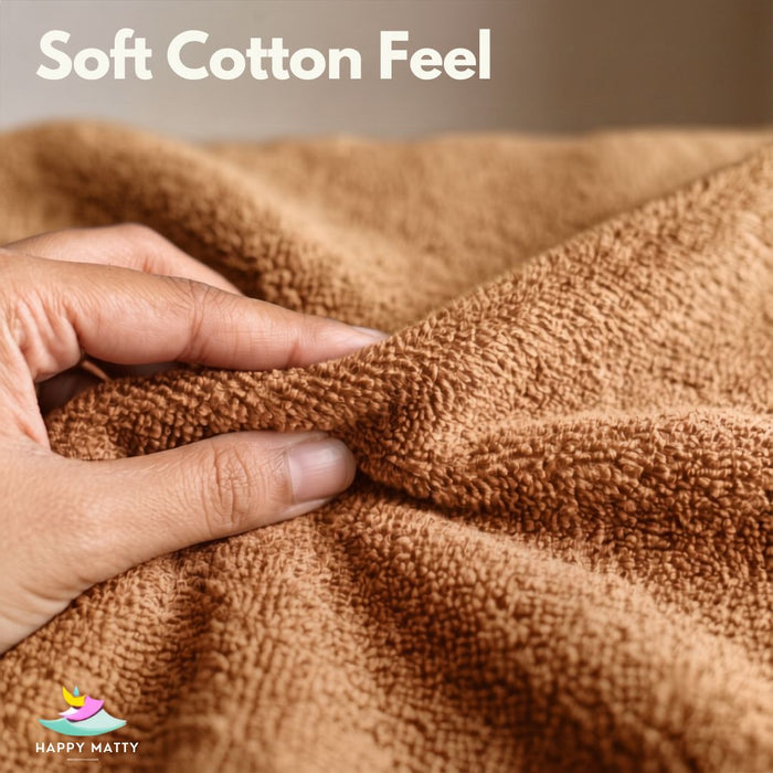 Happy Matty Soft Cotton Mattress Cover in Camel
