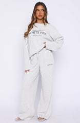 Leave Me Out Of It Waffle Wide Leg Sweatpants Grey Marle